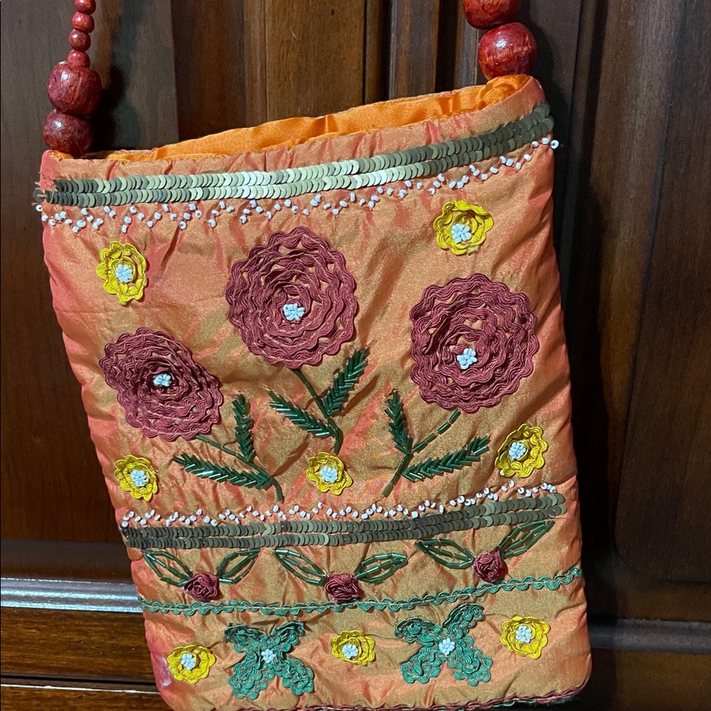 Handcrafted Floral Embroidered Shoulder Bag